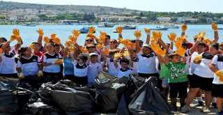 Çeşmeli Küçük Sporculardan Doğamızı Kirletmeyin Uyarısı