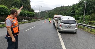 Otomobilde Yangın Çıktı, Sonrasında Trafik Kazası Yaşandı