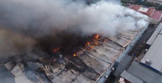 Esenyurtta Alev Alev  Yanan Fabrikalar  Havadan Görüntülendi