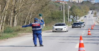 Jandarma Ekiplerinden Helikopterli Trafik Denetimi