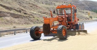 Tır Devrildi, Tonlarca Arpa Karayoluna Saçıldı