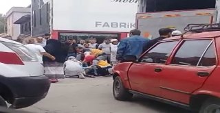 Otomobil İle Motosiklet Böyle Çarpıştı