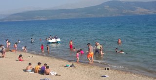 Sıcaktan Bunalanlar Kendini Van Gölünün Serin Sularına Bırakıyor