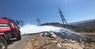 Nurhakta Çöp Yangını Helikopterle Söndürüldü