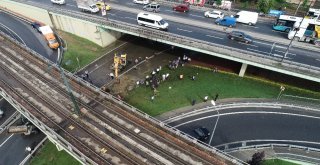 İstanbulda Sular Altında Kalan Cadde Havadan Görüntülendi