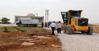 Akçakkalede Yol Yapım Çalışmaları Sürüyor