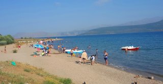 Sıcaktan Bunalanlar Kendini Van Gölünün Serin Sularına Bırakıyor