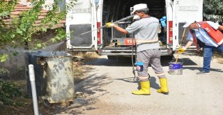 Çöp Konteynırları Dezenfekte Ediliyor