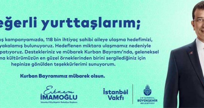 İBB 130 BİN AİLEYE KURBAN ETİ ULAŞTIRACAK