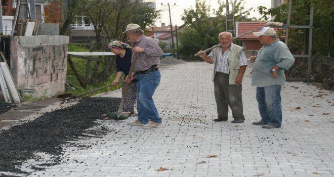 Muhtarlar Gününde Köyünün Yol İnşaatında Çalıştı