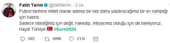 Fatih Terimden Euro 2024E Paylaşımı