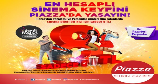 Piazzada Pazartesi Ve Perşembe Günleri Sinema Bileti 8 Tl